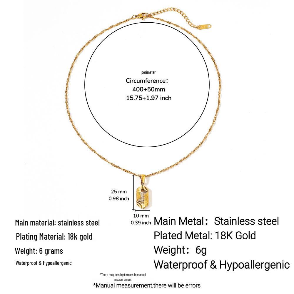 Ying Tai 18k Gold-Plated Stainless & Titanium Steel Necklace with Zircon Pendant