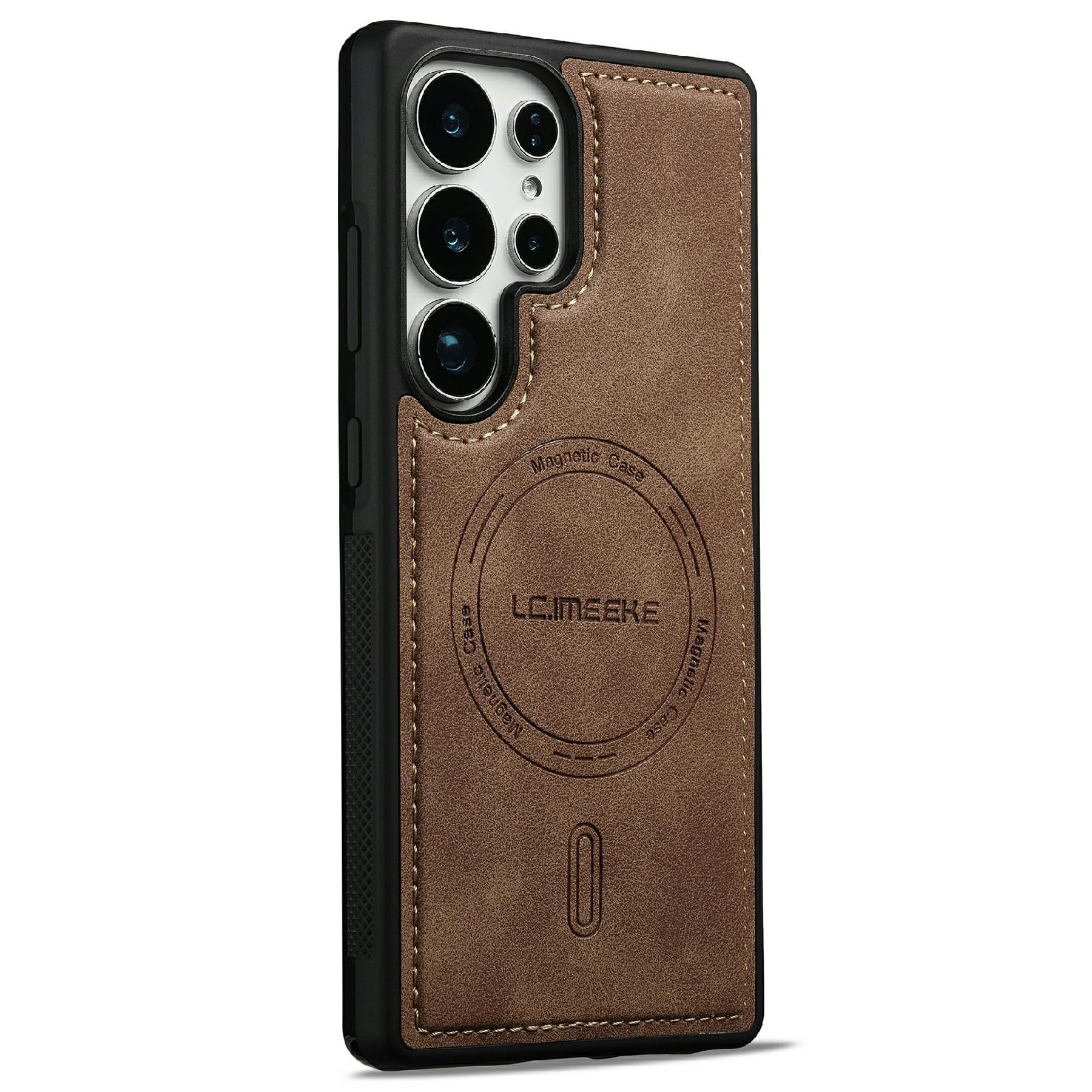 

LC.IMEEKE L6 For Samsung Galaxy S26 Ultra Magnetic Case PU Leather Coated PC TPU Phone Cover