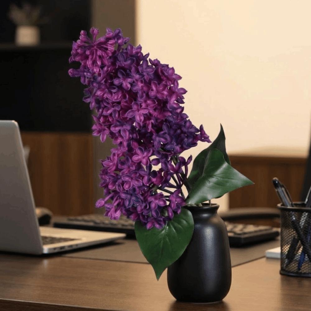 Realistische Kunstmatige Lila Tak Lange Tak Levensgetrouwe Zijde Simulatiebloem Decoratieve Handgemaakte Plastic Lila Bloem
