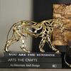 Nordic Creativity Metal Leopard Sculpture TV Cabinet Entrance Decoration Living Room Desktop Sculpture Home Decoration