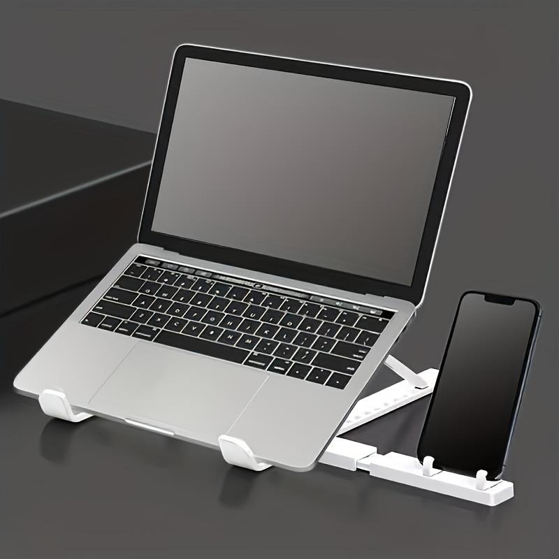 2-in-1 Adjustable Laptop & Tablet Stand with Phone/Pen Holder,  Lightweight for Desk Bedside Travel