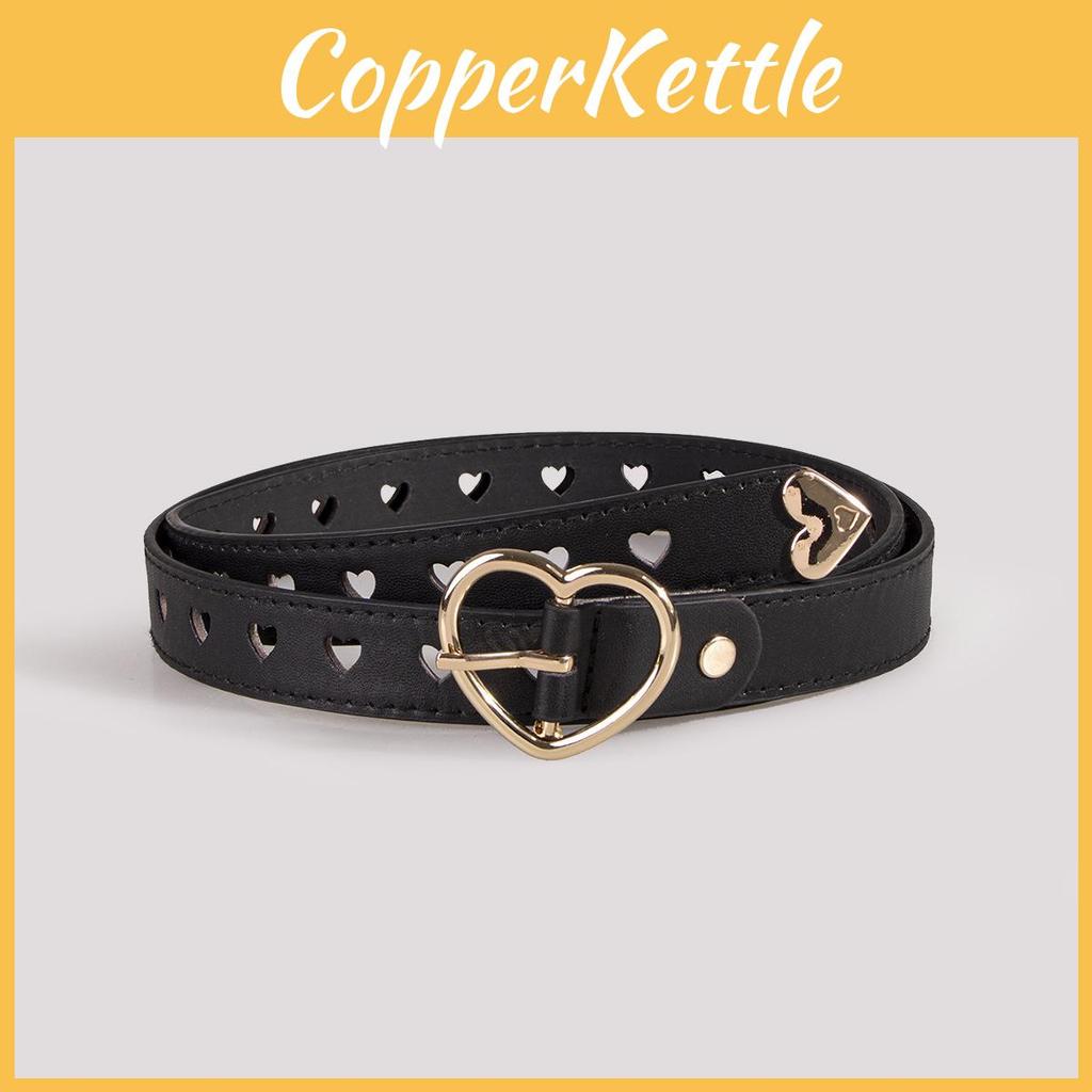 Love Heart Shape Hollow Belt With Metal Pin For Trendy Office Style