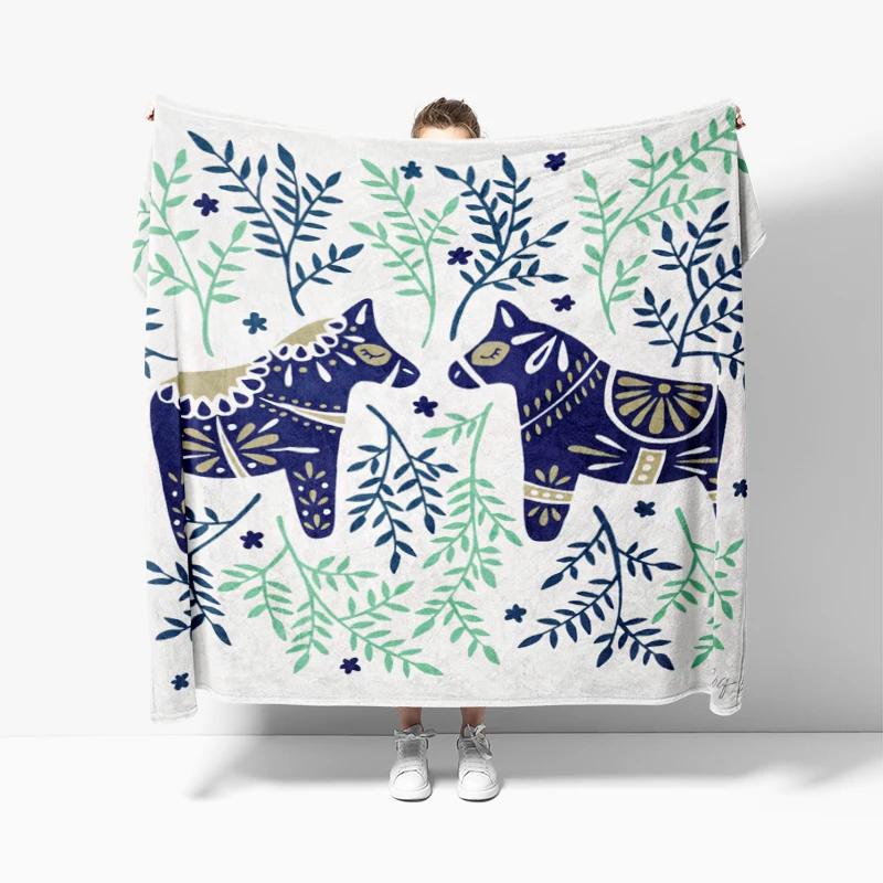 Home decoration plush Sofa blanket Pandas and Flowers Bedspread on the bed anime fluffy soft blankets thick blanket for winte