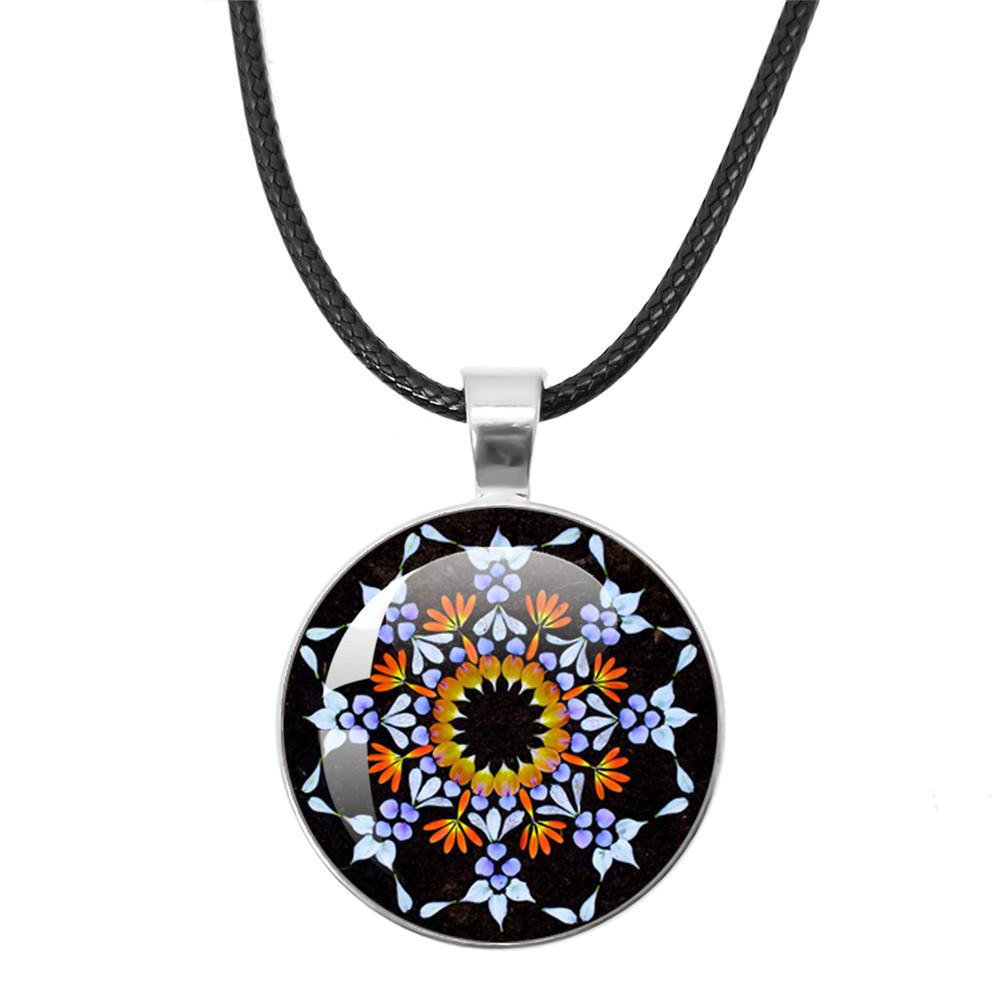 Beautiful Mandala Tree of Life Rope Chain Glass Pendant Necklaces for Women Yoga Mandala Necklaces Gift Charm Women Jewelry
