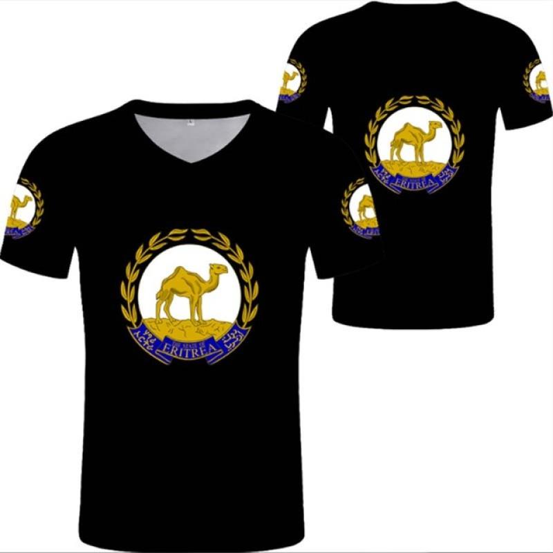 Eritrea-Flagge-Druck-T-Shirt für Männer, kostenloser individueller Name und Nummer, Jersey-T-Shirts, modische Sport-Kurzarm-Tops, übergroßes Sweatshirt