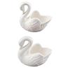 Creative White Swan Ceramic Flower Pot Multifunction Candlestick