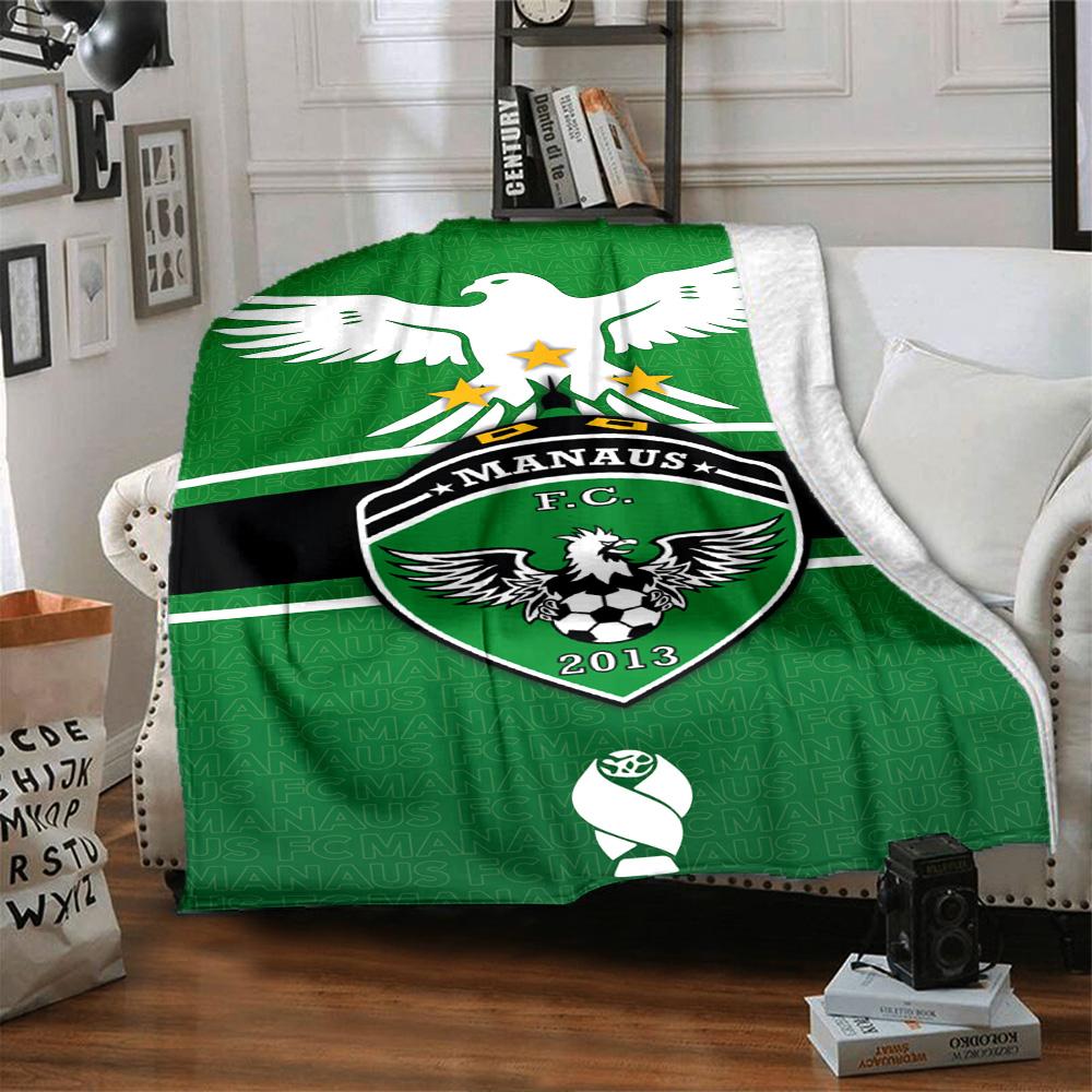 MANAUS FC Print Flannel Blanket High Quality Warm Comfortable Cover for All Seasons Perfect for Gifts Home Decor