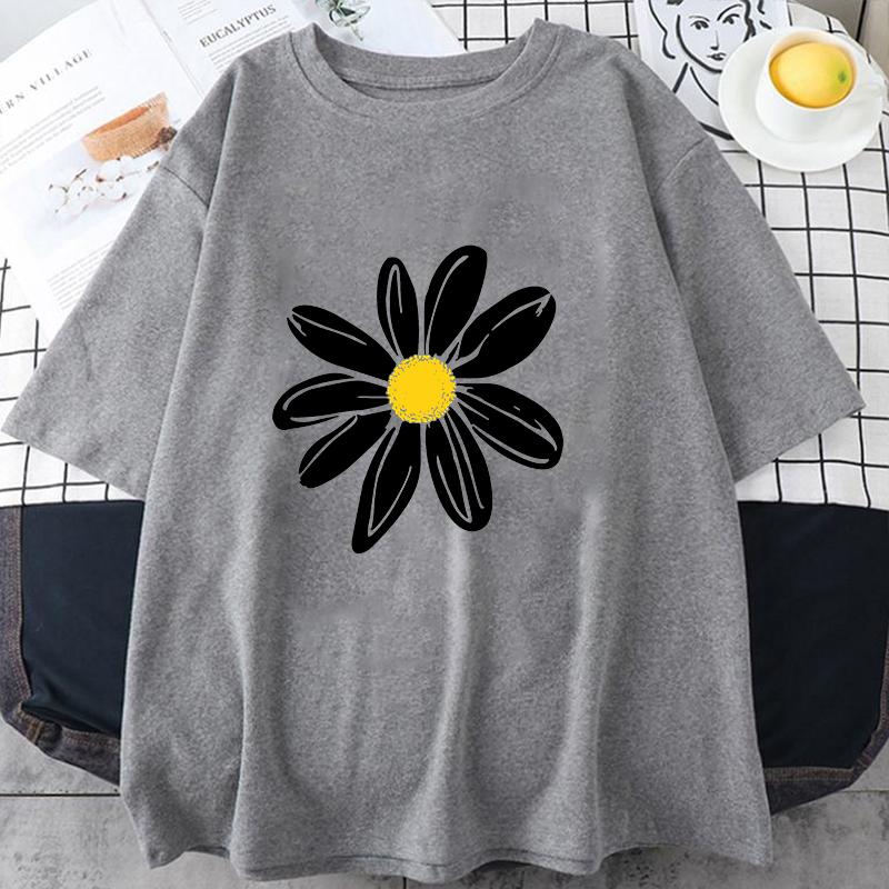 New Daisy Flower Printed T Shirt Unisex Unisex Teens Girl Fashion Hip Hop Harajuku Casual Short Sleeve Tops Daisy Lover Gift Tee Fun