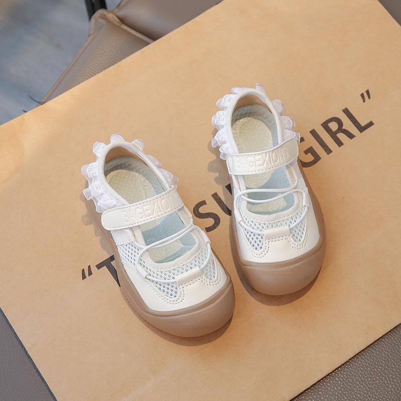 

Девочки балетки 2025 лето новые детские повседневные спортивные одинарные сетчатые туфли мягкая подошва девочки туфли принцессы тренд 32-37 yards, 6 pairs in one hand бежевый