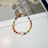 KKBEAD Rainbow Gradient Crystal Bracelet with Freshwater Pearls – Adjustable Spring/Summer Jewelry.