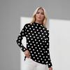 Women's Daily Casual Long Sleeve Mid Collar Top