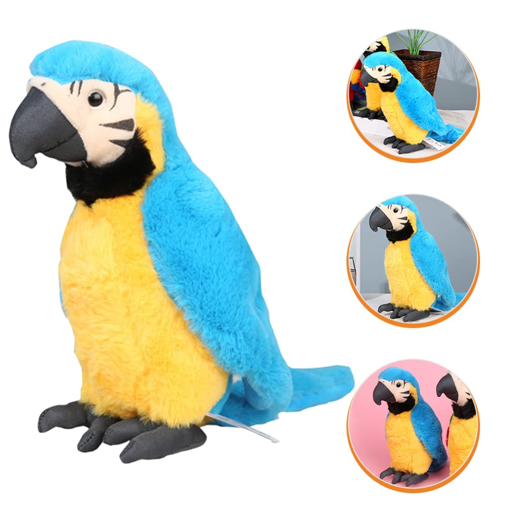 Zerodeko Fluffy Blue Parrot Plush Toy, Cute, Realistic Bird, Perfect for Kids, Christmas, or New Year's Gifts