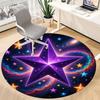 1pc Cosmic Starry Sky Chair Carpet for Office, Round Polyester Mat, Indoor Decor for Office, Easycare Fabric, Washable Non-slip Area Carpet