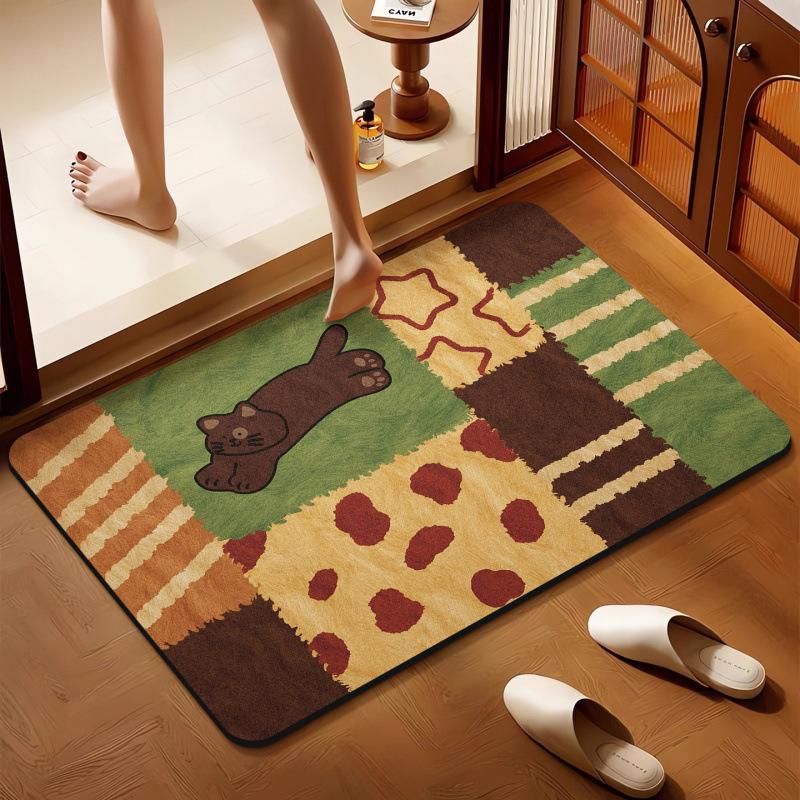 Cartoon Quick-Dry Non-Slip Diatom Mud Bathroom Mat