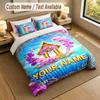 Fantasy Magic Theme Personalized 3Pcs Bedding Set Custom Text & Name 1 Sheet 2 Pillowcases Household Bedding 1pc