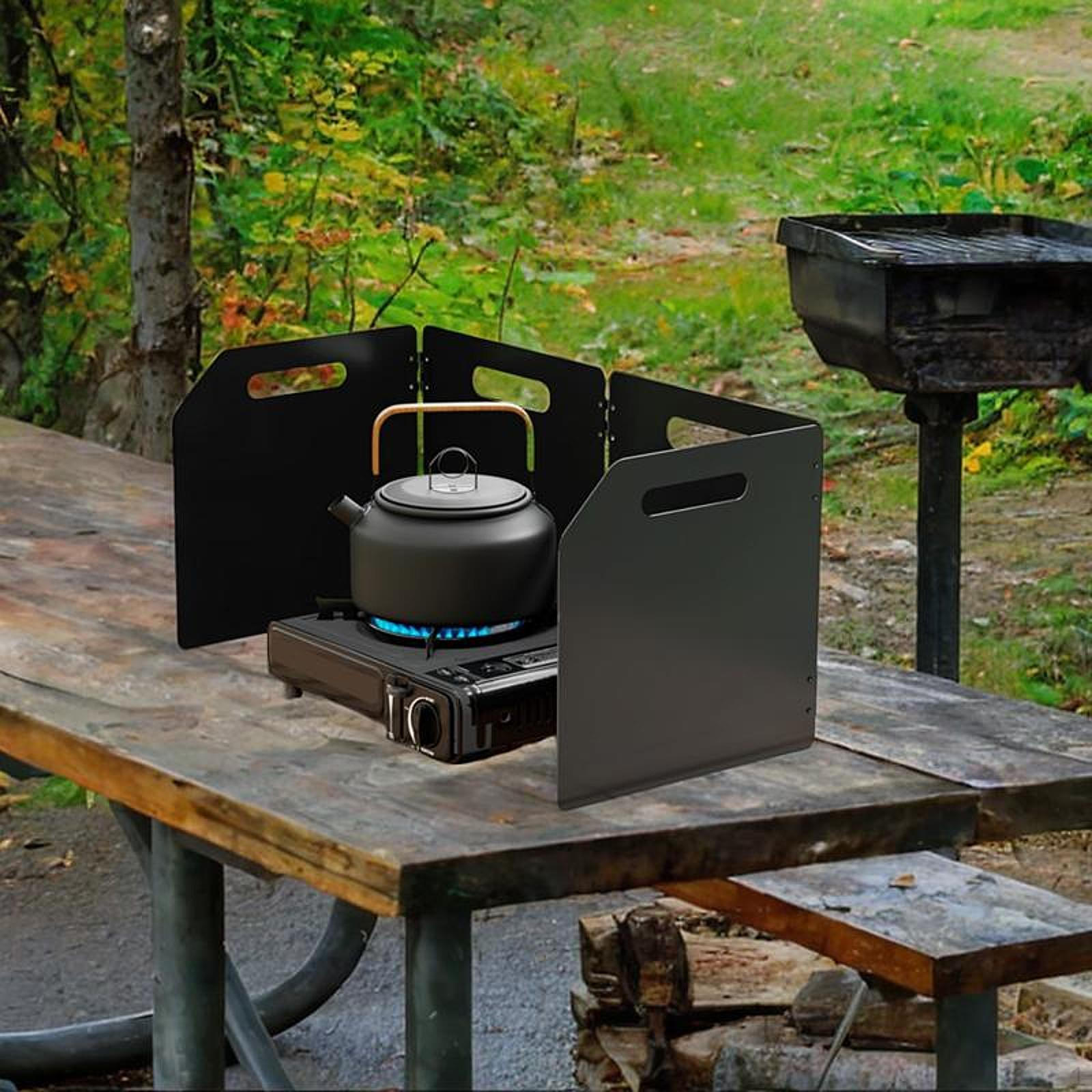 

Camping Stove Windshield Outdoor Windscreen Foldable Convenient Compact Sturdy with Carrying 50x24.8x25cm