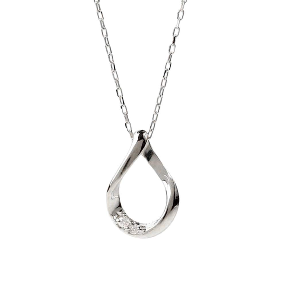 

Колье PLUSTER с бриллиантовой каплей из белого золота, натуральное, с K10 40 см, в подарочной коробке, идеально для или любого другого особого женского (Бриллиант 0,01 карата) Цепь, [Подарочный набор]