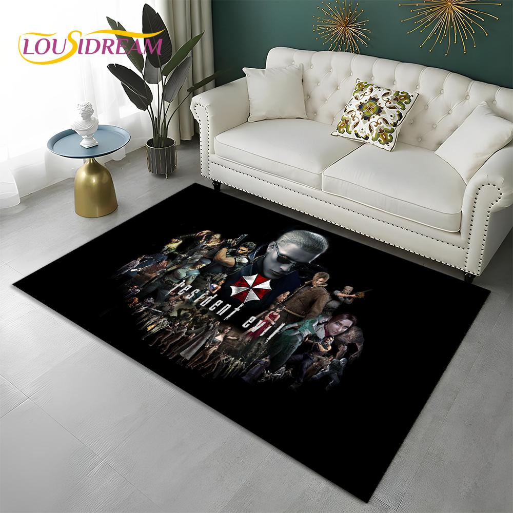 3D Games R-Resident Evil Gamer Carpet Rug for Home Living Room Bedroom Sofa Doormat Decor,kids Play Area Rug Non-slip Floor Mat