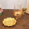 European Style Metal Glass Cup Teacup Dish Set Coffee Cup Milk Cup Teacup Beverage Cups Household Beverage Utensil Water Cups