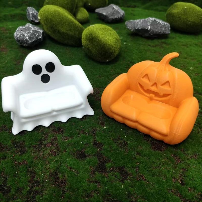 Home Accent Mini Sofa Holder with Seat Tray for Jewelry and Key, Halloween 3D Printed Decorative Tray for Desk Shelf