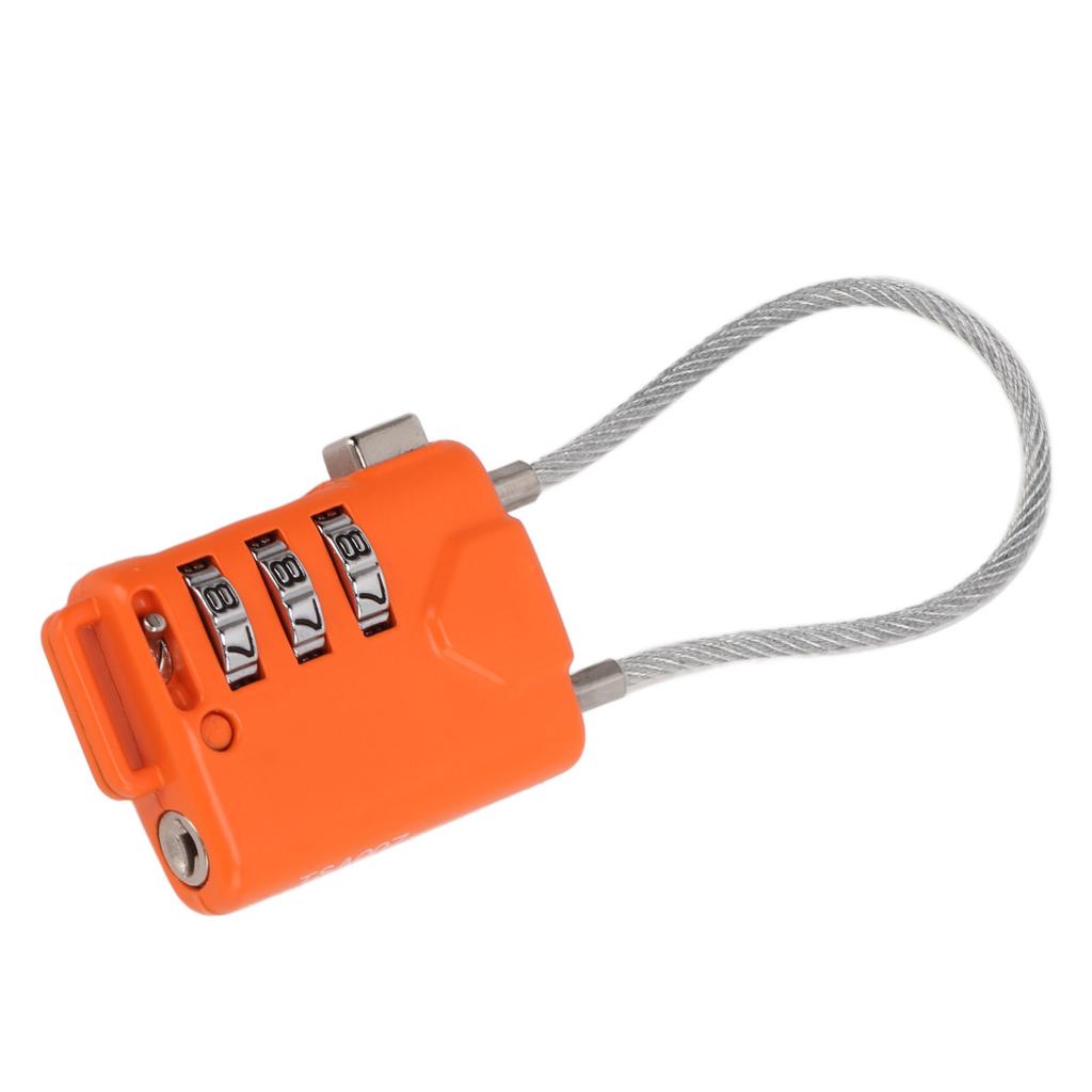 Luggage Lock TSA Approved 3 Digit Password Resettable Orange Combination Padlock for Travel