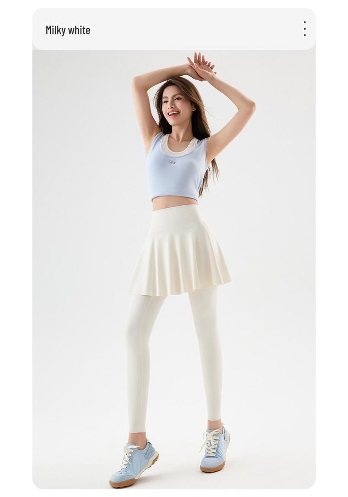 Two-Piece Look Leggings: Hip-Covering, Slimming Yoga Pants for Spring/Autumn 2026