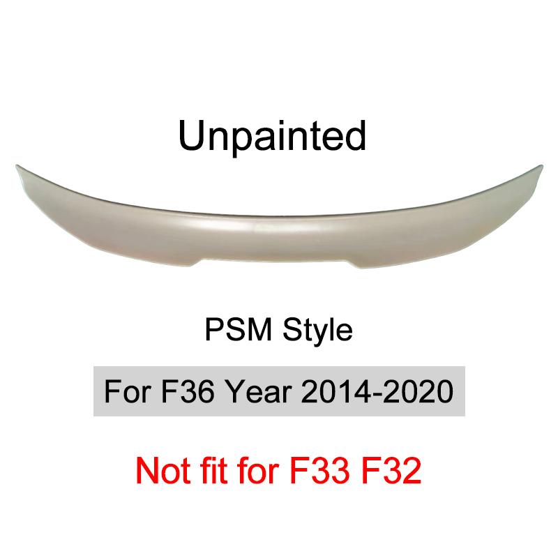 Per BMW Serie 4 F32 F33 F36 2014-2020 Fibra di Carbonio Lip Paraurti Posteriore Spoiler Baule Kit Ala Coda Stile MP M4 PSM Nero Lucido