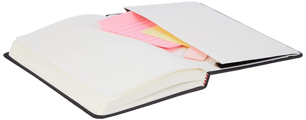 Amazon Basics Classic Large x Black Notebook, Plain, (13cm 21cm),