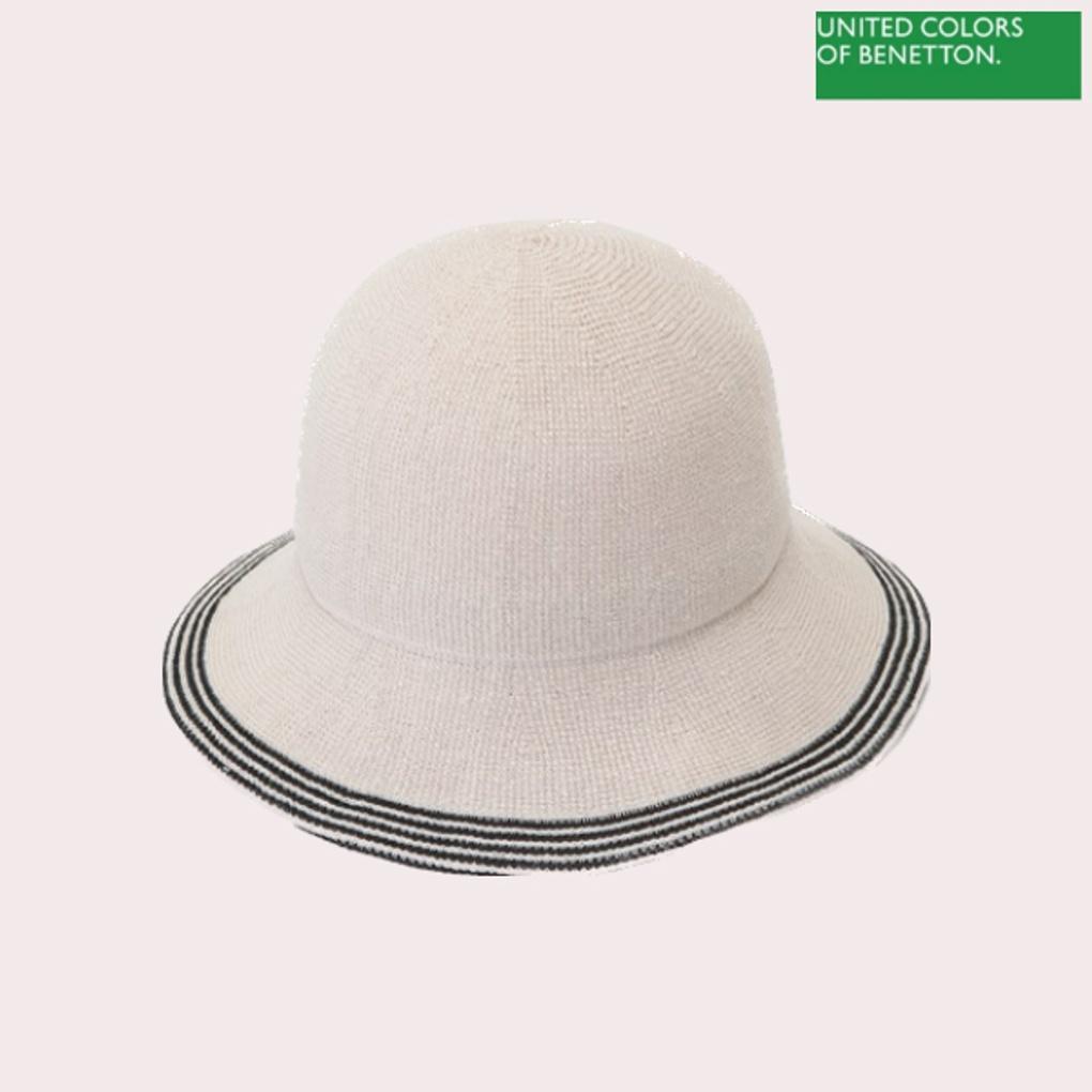 [Benetton] Linen Bucket Line Color Block Fluffy Hat BCCPA3331