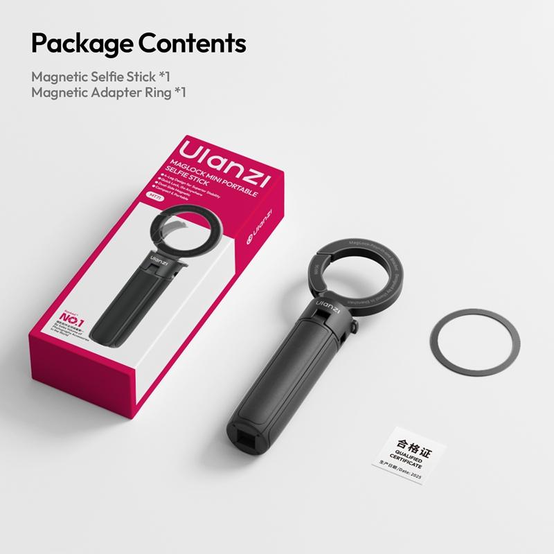 Ulanzi MT71 MagLock Mini Selfie Stick 4-Section Extendable Pole Cell Phone Accessories Tripod for Vlog Tiktok Live Streaming