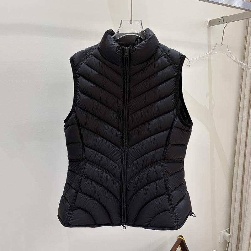 New White Duck Down Down Vest Women's Stand-up Collar Slim and Thin Small Waist Ribs Vest Jacket