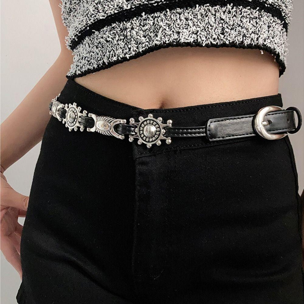 Punk Leather Belt Pin Buckle Chain Belt Trend Waist Strap