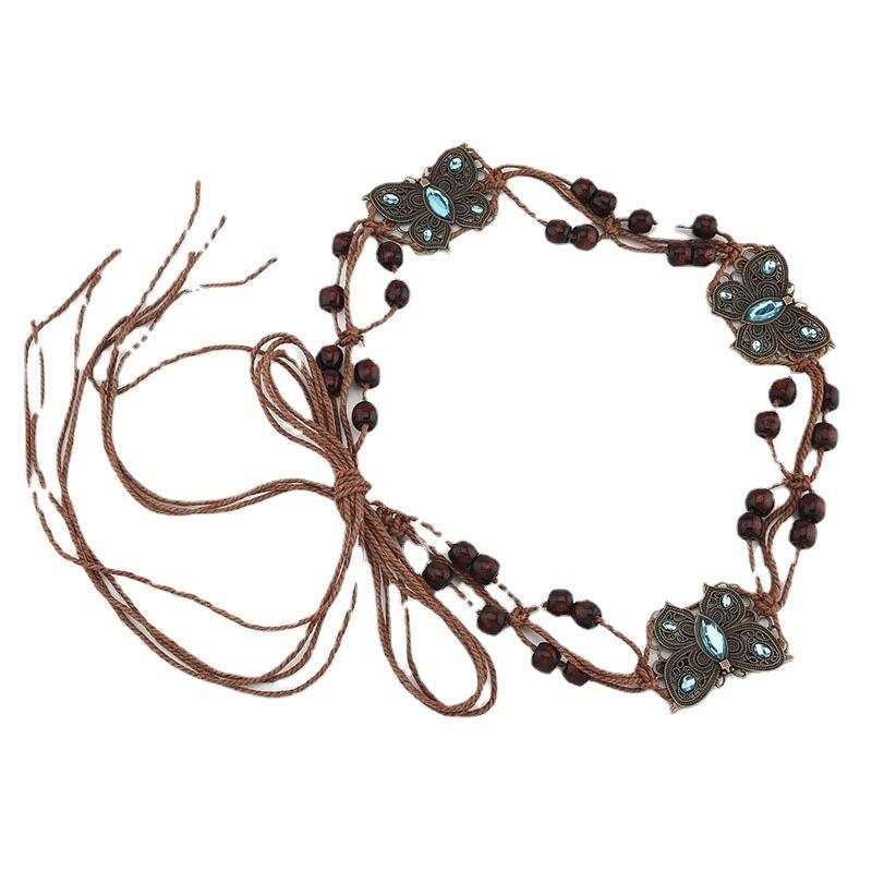 Vintage Ethnic Style Handwoven Belt Women'S Dress Decorative Waist Chain Personalized Bohemian Waist Rope
