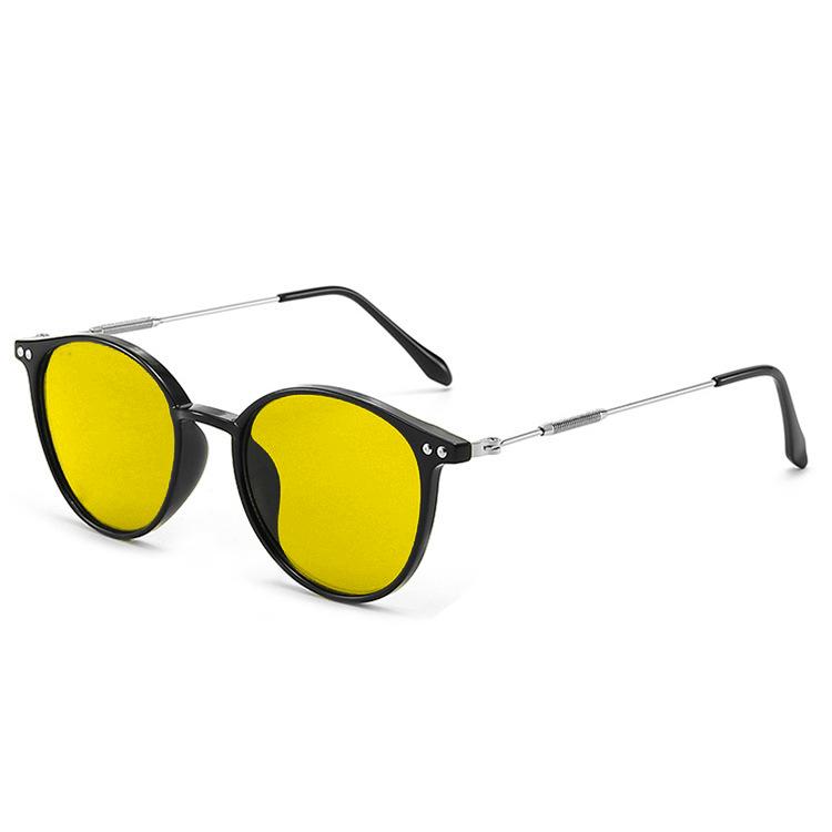Women'S Fashion Metal Round Frame Sunglasses Personalized Street Photography Men'S Outdoor Fishing Driving Sunglasses