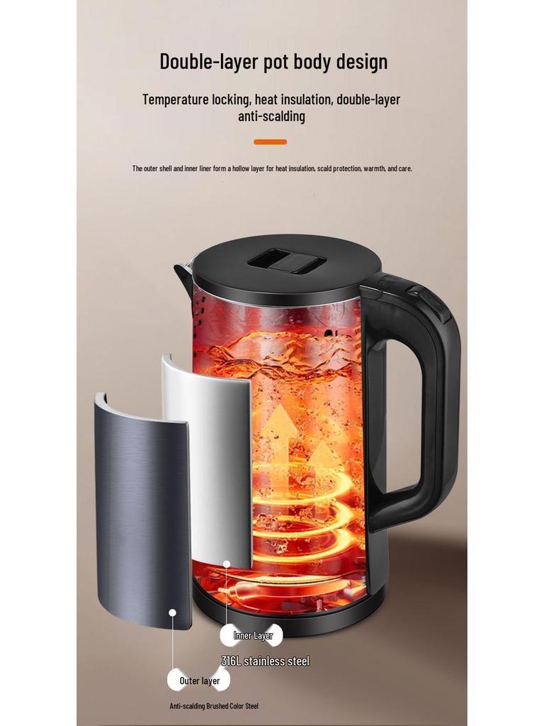 Intelligenter Wasserkocher - 316 Edelstahl, Baby-Qualität, Großes Fassungsvermögen mit Warmhaltefunktion