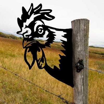 1 pz Aggiungi un Tocco di Fascino Rustico al Tuo Giardino con questa Decorazione a Sagoma di Testa di Gallo per Decorazioni per Feste in Giardino