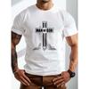 Übergröße Herren Sommer T-Shirt, MAN OF GOD Grafikdruck Kurzarm T-Shirts Trend Lässige Oberteile für den Alltag, Große und Tall Männer