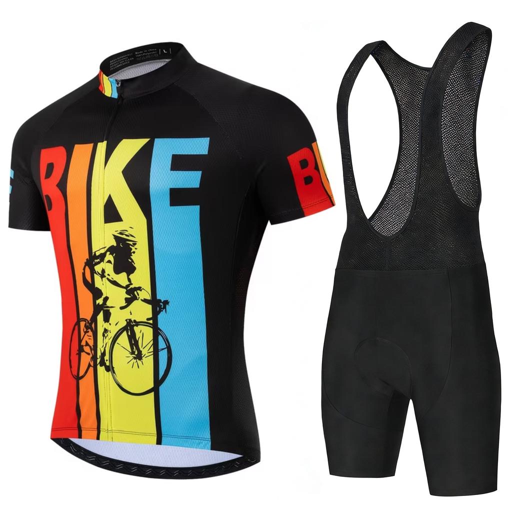 Cycling Suit Short Sleeve Suit Men's Road Cycling Suit Quick Drying Breathable Mountain Strap Cycling Pants 2026 Summer Breathable Cycling Suit Suit