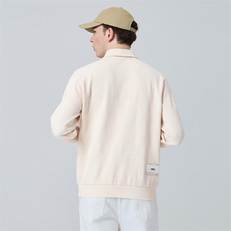 Mark Fairwhale Men's Textured Jacquard Polo Collar Sweatshirt