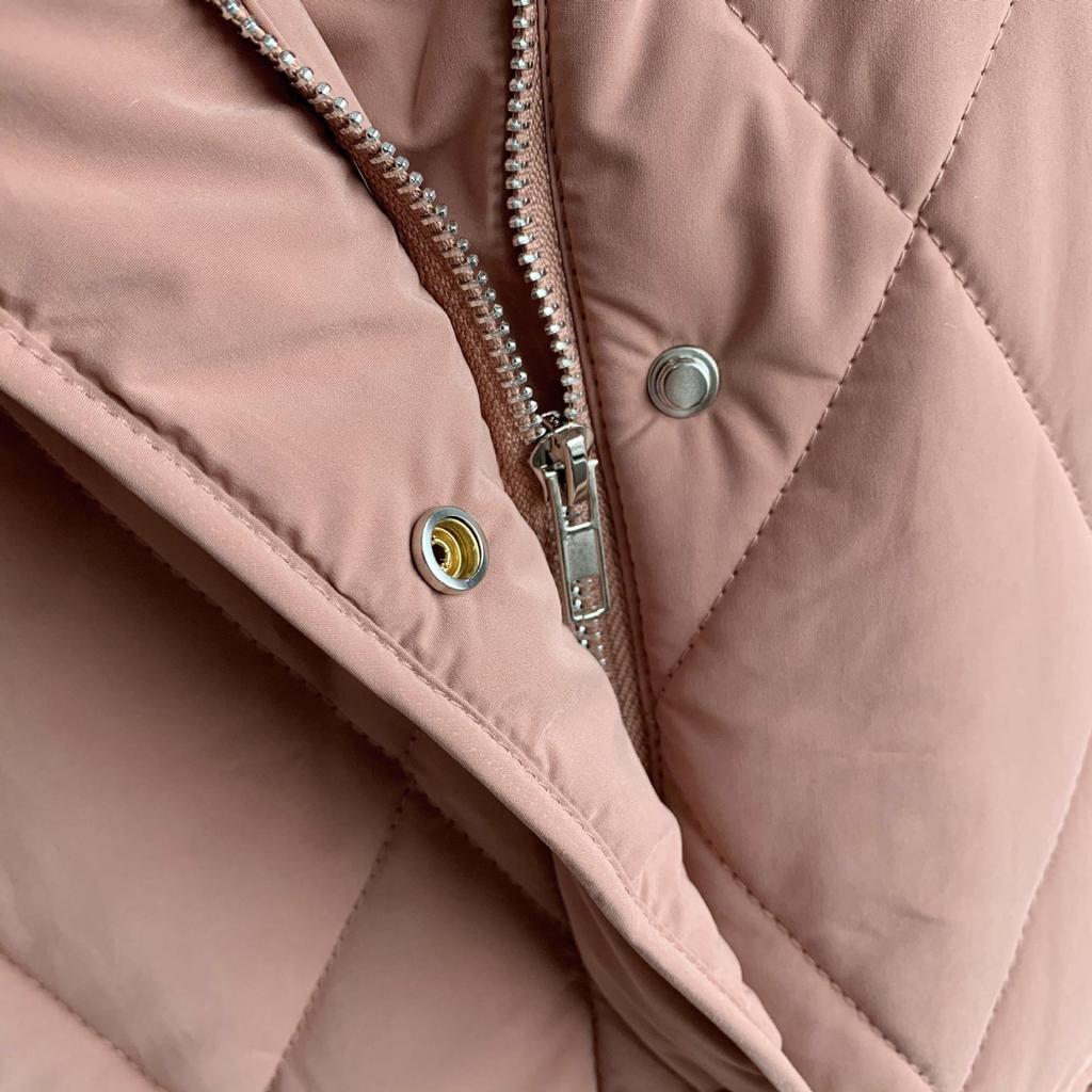 Dámské Zimní kožešinový límec Dlouhý rukáv Jednobarevné Vše odpovídající Teplý kabát Pro Dámskou Módu Zip Volná elegantní bunda