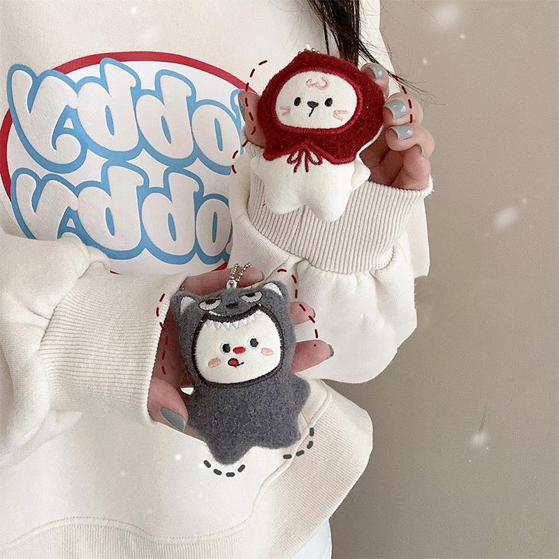 Cartoon Cute Little Red Riding And Big Wolf Theme Plush Doll Pendant Backpack Hangings Decoration Gifts