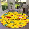 Mr Men Adventure Custom Name Round Area Rug Carpet Rug For Living Room Bedroom Sofa Playroom Decor Nonslip Floor Mat