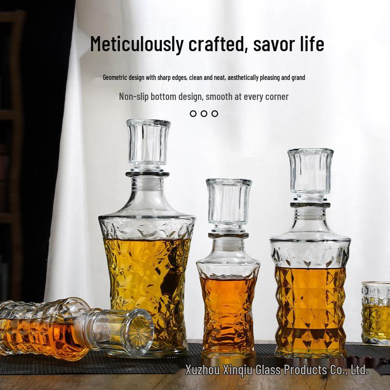 Crystal Whiskey & Wine Glass Bottles - Sealed & Empty for Homebrew