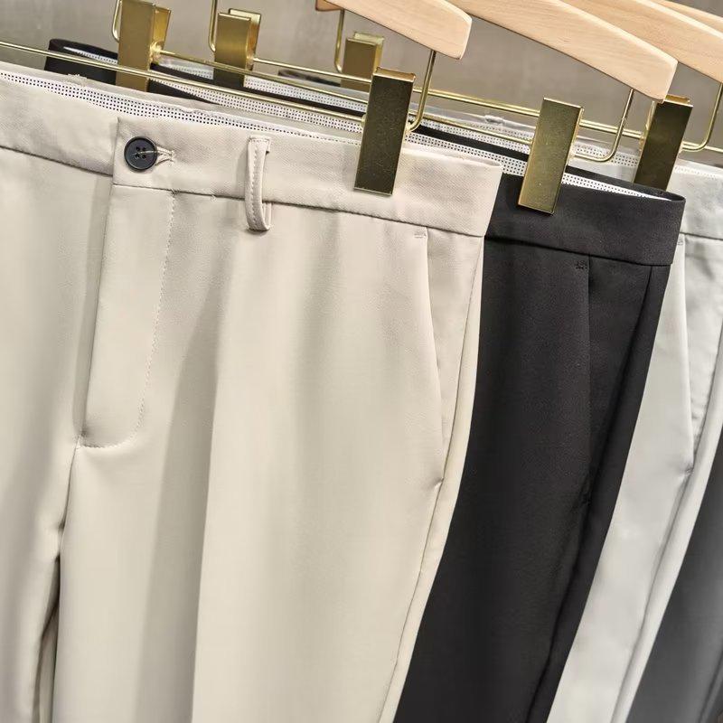 Men's Slim Fit Nine-Point Trousers - Korean Fashion Trend for Summer