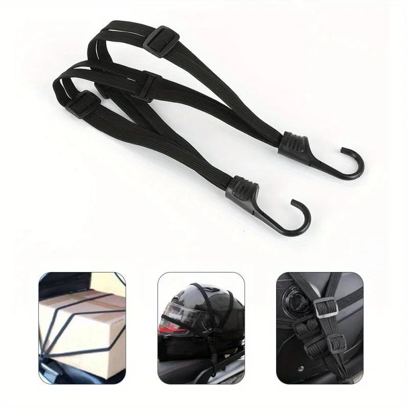 Universal 60cm Motorcycle Luggage Strap Moto Helmet Gears Fixed Elastic Buckle Rope High-Strength Retractable Protective Net.