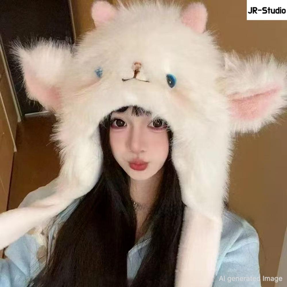 Winter Knit Trapper Hat Fleece Lined Thickened Earflap Beanie Windproof Warm Cold Weather Cap