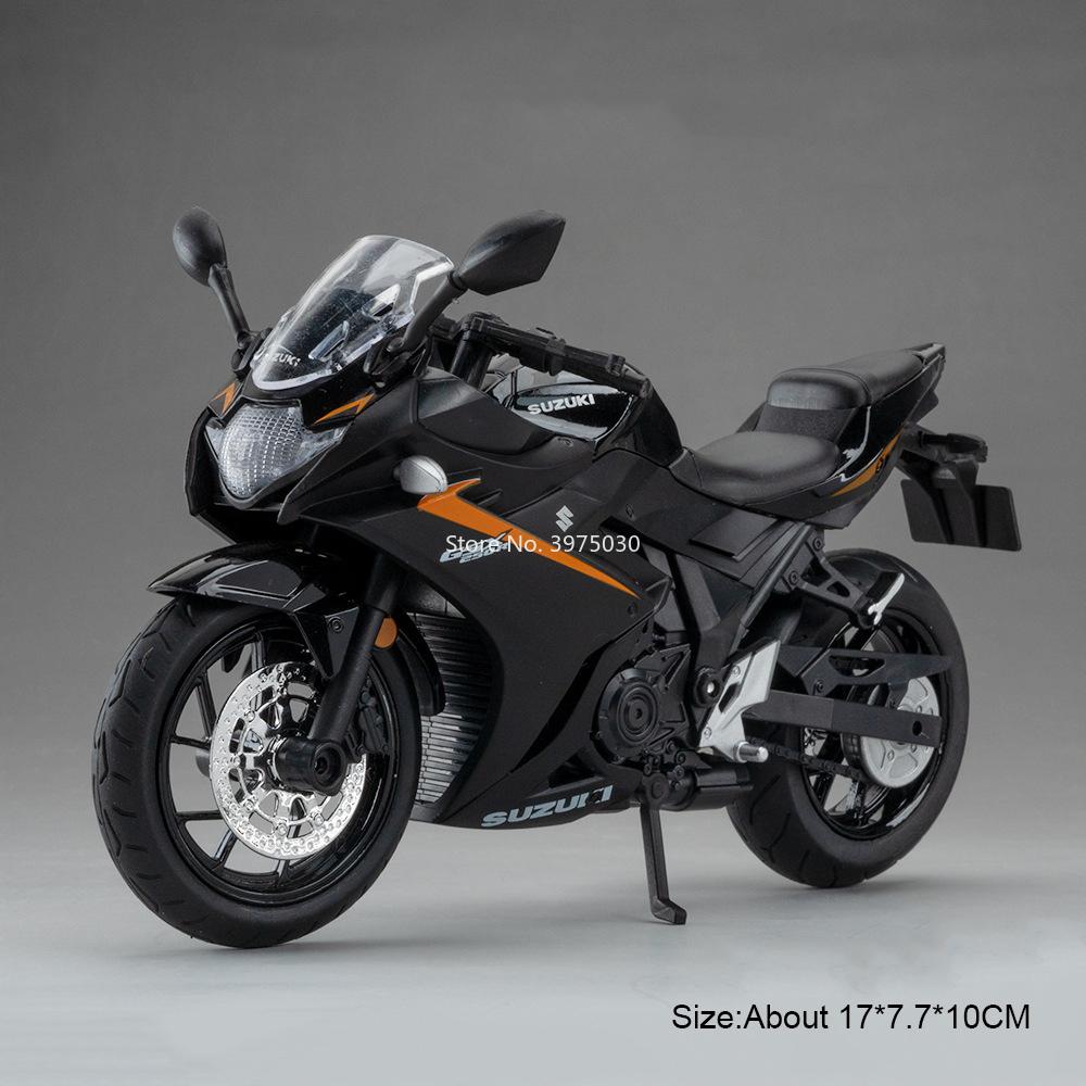 1:12 Alloy Suzuki GSX250R GSX1000R Motorcycle Model Car Toy with Light Wheel Shock Absorption Miniature Vehicle Interactive Toys
