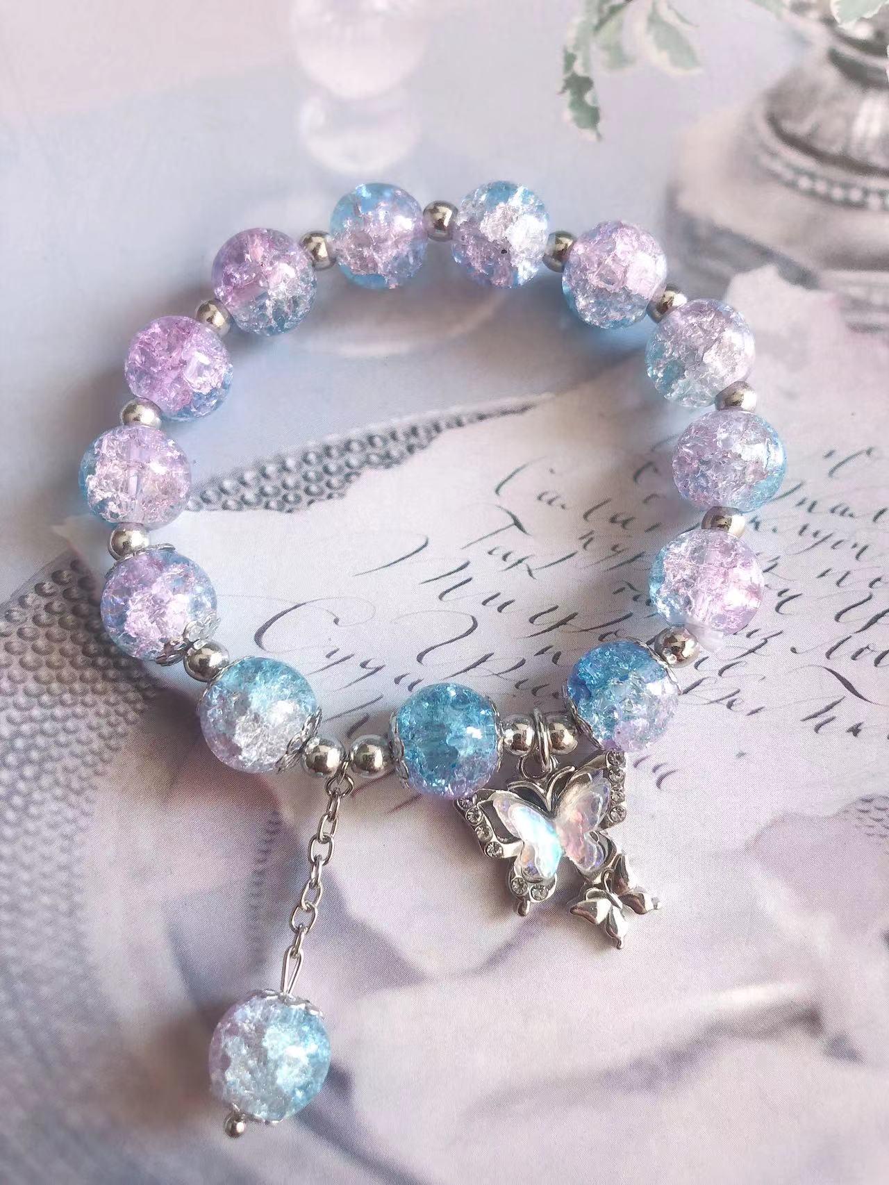 

Браслет в китайском стиле с цветочным узором и бабочками - Элегантный сказочный дизайн, Идеальный подарок на день рождения для девушки