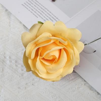 2Pcs 7CM Artificial Rose Head Colorful Realistic Reusable Non-withering DIY Home Office Wedding Decoration Small Faux Silk Flower Festival Gift