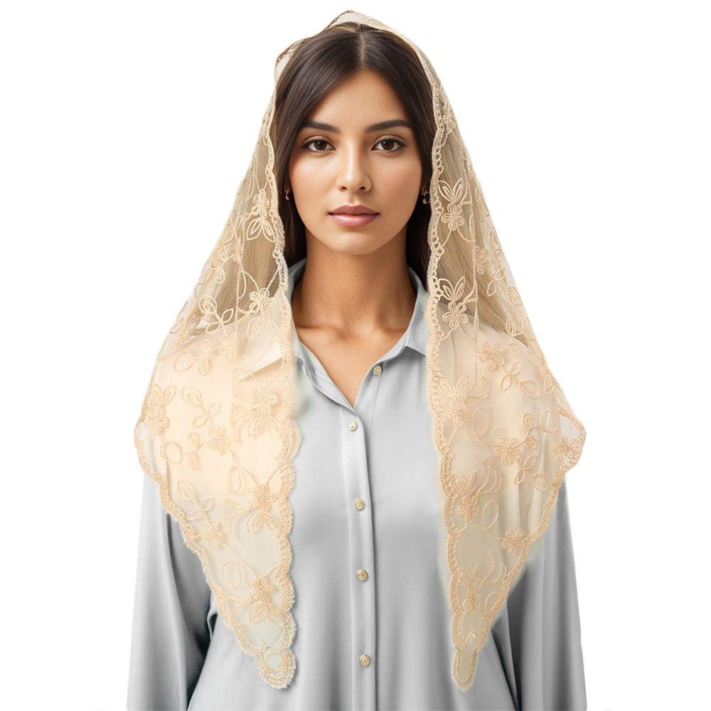 Floral Lace Triangle Scarf Soft Headband Hair Band Fashion Bandana Kerchief  for Women